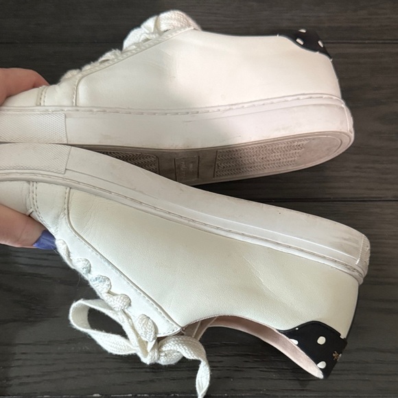 Kate Spade White Leather Upper with black polka dot spade - Picture 7 of 12